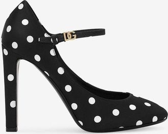 Dolce & Gabbana Riemchenpumps aus getupftem Samt Sharon 105