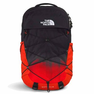 The North Face Mens Borealis School Laptop Backpack In Fiery Red Dip Dye Large Print/tnf Black