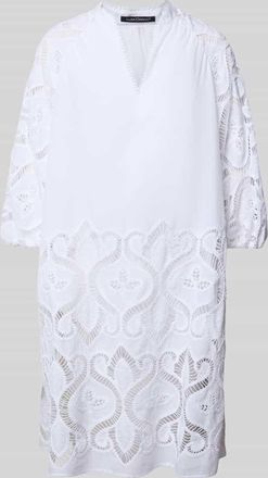 Luisa Cerano Luisa Cerano Knielanges Tunikakleid mit H&auml;kelspitze in Weiss, Gr&ouml;&szlig;e 44