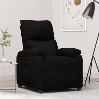 vidaXL Sill&oacute;n Reclinable De Tela Negro Vidaxl
