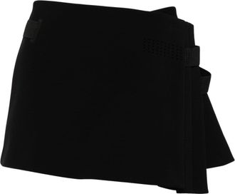 Hyein Seo pleated wrap miniskirt - women - Rayon/Polyurethane/Polyester - 2 - Black