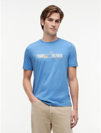 Tommy Hilfiger Mens Cabana Flag Logo T-Shirt - Blue - XL