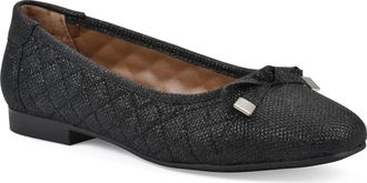 White Mountain Bocah Cap Toe Ballet Flat in Black Glitter Fabric at Nordstrom Rack, Size 9.5