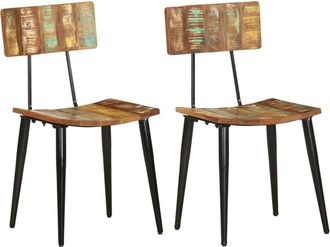 vidaXL Sillas De Comedor 2 Unidades Madera Maciza Reciclada Vidaxl