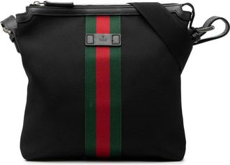 Gucci Pre-owned Gucci GG Techno Canvas Web Messenger Bag Unisex 387111 502752