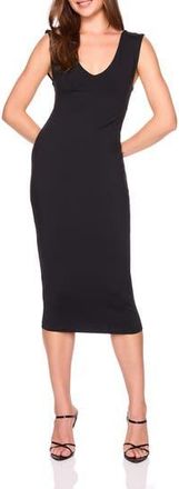 Susana Monaco Double V-Neck Jersey Midi Dress in Black at Nordstrom Rack, Size X-Small