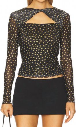 Misa Neriah Top In Golden Polka Dot