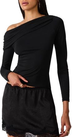 Steve Madden Ryder Off the Shoulder Knit Top in Black at Nordstrom, Size X-Large