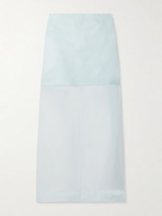 Zimmermann Gonna Midi In Organza Di Seta A Strati Crush - Blu