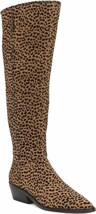 1.State Sage Animal Print Suede Leather Western Boots In Multicolor