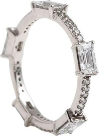 Pandora Ring met rechthoekige staven en sprankelende pav&eacute; - Dames - Ringen - Grijs - 50 MM - Accessoires