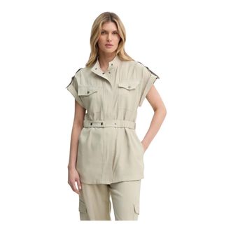 Bruuns Bazaar Camicia con cintura e tasche applicate - - Blouses & Shirts - Donna - Beige - M