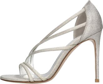 Le Silla Sandalen Zilver - Dames - Sandalen met hakken - Grijs - 35 EU - Leer - Schoenen