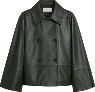iBlues Iblgiornata Leren Jas - Dames - Leren en Su&egrave;de Jassen - Groen - XS - Leer - Jassen