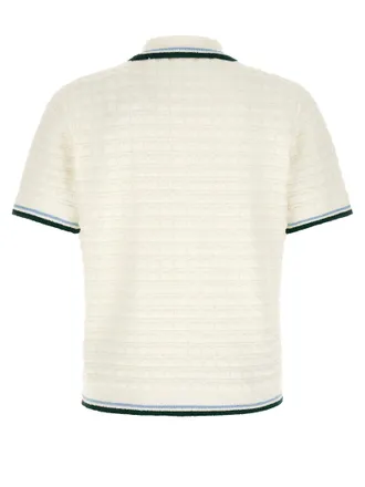 Casablanca Boucl&eacute; Polo Shirt - White