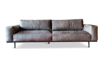 PIB Sof&aacute; de 3 plazas de cuero gris