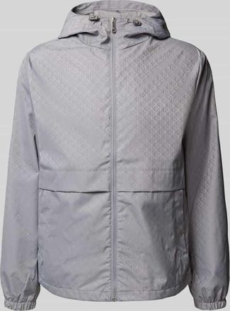 Calvin Klein Jeans Funktionsjacke mit Kapuze und Reißverschlusstaschen in Silber, Größe XXL