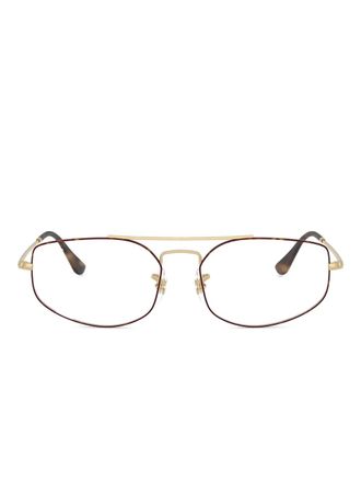Ray-Ban explorer geometric-frame glasses - unisex - Metal - 58 - Brown