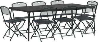 vidaXL Juego De Muebles De Exterior 9 Uds. Gris Antracita Vidaxl