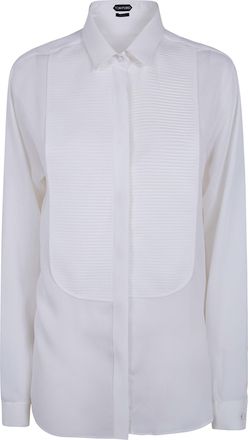 Tom Ford Washed Silk Georgette Tuxedo Shirt