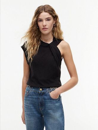 Tommy Hilfiger Knot Textured Jersey Sleeveless Top
