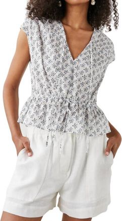 Rails Savi Peplum Top In White Blue Ivy