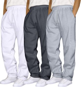 Generic 3 Pack Mens Lounge Pants | Breathable Tracksuit Bottoms | Athletic-Fit Casual Stretch Chino Trousers | Durability and Comfort Joggers Sweatpants | Moi