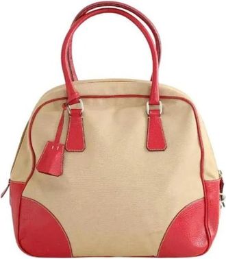 Prada Pre-owned Vintage Schoudertas - Dames - Vintage Handtas - Beige - ONE Size - Leer - Vintage