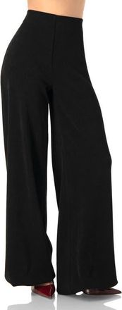 Ivonne Corduroy High-Waisted Wide-Leg Trousers in Black at Nordstrom, Size 14