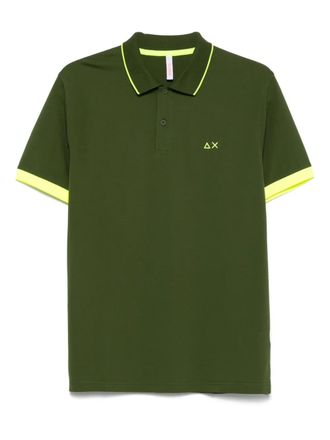 Sun 68 Poloshirt met geborduurd logo - Groen