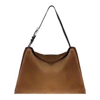 Orciani Shoulder Bags, female, Brown, Size: ONE SIZE Trinity Peach Midi Suede Shoulder Bag