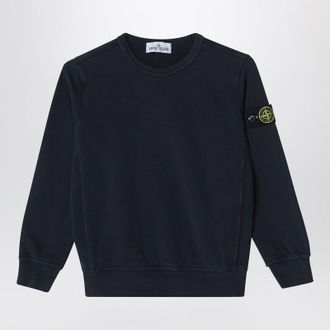 Stone Island Navy blue cotton crewneck sweatshirt