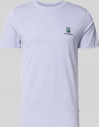 Lindbergh Lindbergh T-Shirt mit Stitching und Rundhalsausschnitt in Flieder, Gr&ouml;&szlig;e XXXL