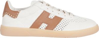Hogan White Cool Laced Perforated Leather Sneakers