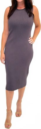 Wishlist Briar Ribbed Dress In Charcoal