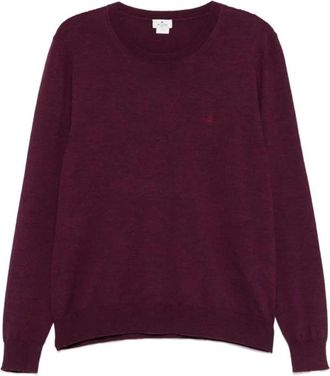 Etro Gebreide C-hals - Heren - Ronde hals truien - Rood - XL - Wol - Truien & Vesten