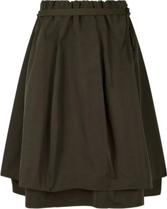 STUDIO TOMBOY Gelaagde midi-rok met trekkoord - Groen