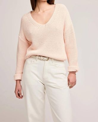 Gentle Fawn Spencer V-Neck Knit Sweater In Rosewater