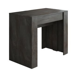 Dmora Dmora - Consola Extensible Maclodio, Transformable En Mesa De Comedor, Ahorra Espacio Y Extensible Hasta 237 Cm, 90-237x76,6x90 Cm, Antracita