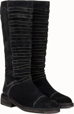 Vintage Foundry Co. Vintage Foundry Co Evelyn Women Black Leather Knee High Riding Boots GAL2022