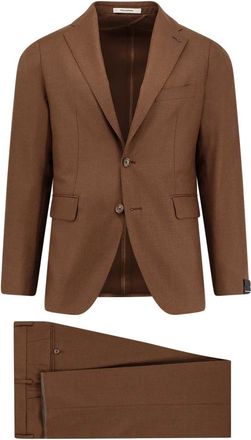 Tagliatore 2Smc22B01 Single-Breasted Suit - male - Tagliatore - Single Breasted Suits - Brown - XL - Suits