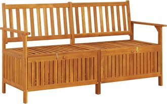 vidaXL Banco De Almacenaje Madera Maciza De Acacia 148 Cm Vidaxl