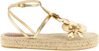 Zimmermann Gold Leather Flat Womens Sandals