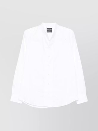 Emporio Armani long sleeve cotton shirt with curved hem