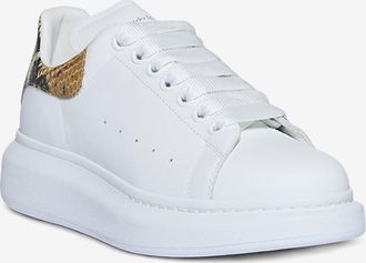 Alexander McQueen Glattleder-Sneakers mit Leder in Python-Optik Oversized