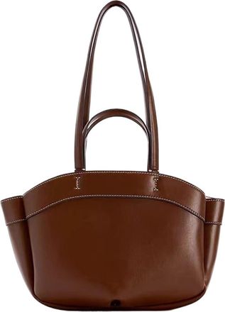 Generic Compatible For Womans shoulder bag Leisure and portable bucket-shaped Womens handbag(Chocolate)