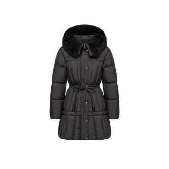Moncler Moncler Solennel Shearling Trimmed Hooded Short Down Parka, Women, Black, Size: 00