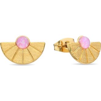 Eye Candy Los Angeles Imitation Opal Stud Earrings in Gold at Nordstrom Rack