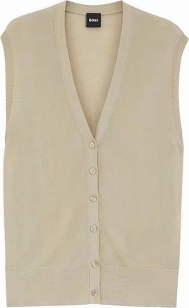 BOSS Fumi Merino Wool V Neck Vest