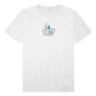 Off-white Mens Off-White SS22 Alphabet Logo Printing Round Neck Short Sleeve Version Gray T-Shirt OMAA027S22JER0120857